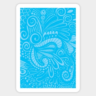 Sky Blue Tiki Parrot Sticker